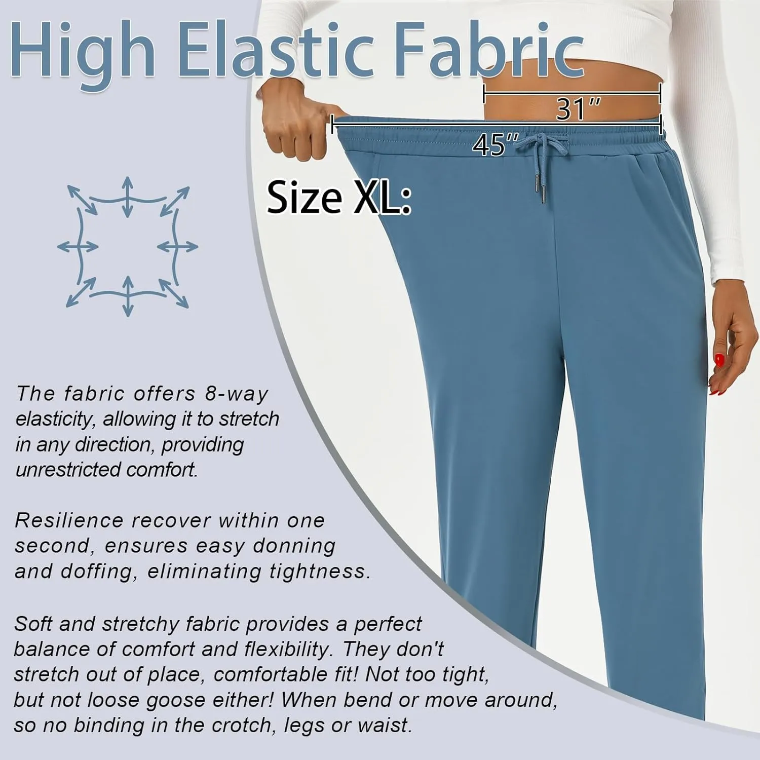 YOYOYOGA Sweatpants for Women Stretchy Joggers with Pockets Soft Baggy Workout Pants Gym Jogging Track Pants
