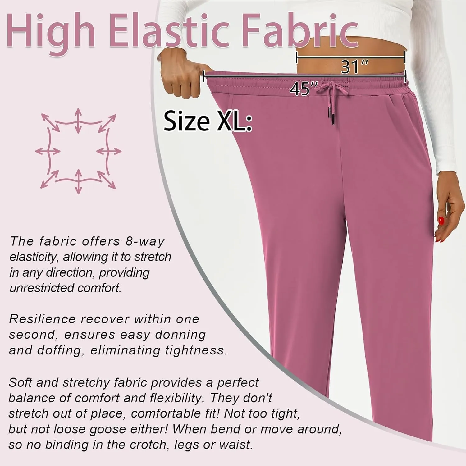 YOYOYOGA Sweatpants for Women Stretchy Joggers with Pockets Soft Baggy Workout Pants Gym Jogging Track Pants