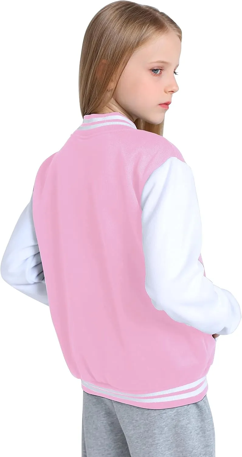 Yuji Itadori Girls Varsity Jacket Kids Baseball Lightweight Jacket Fleece Coat Button Closure School Outwear 2-14 Years