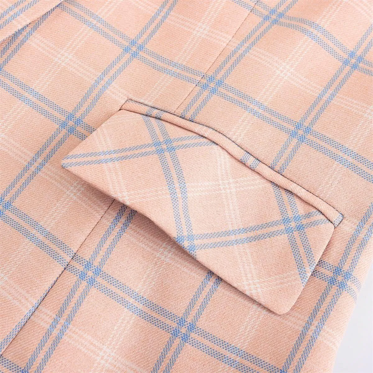 YUNCLOS Women's Vintage 2 Piece Plaid Suit Set 1 Button Stylish Blazer and Pants