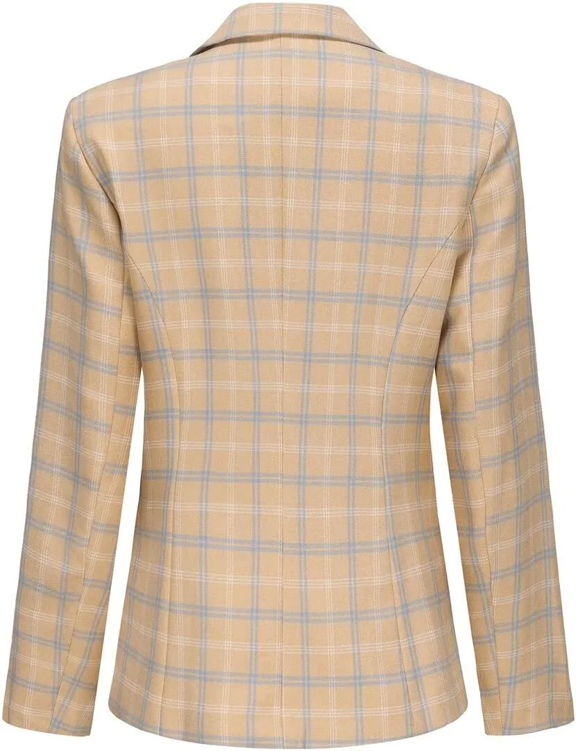 YUNCLOS Women's Vintage 2 Piece Plaid Suit Set 1 Button Stylish Blazer and Pants