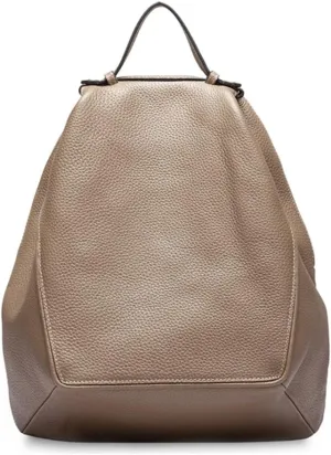 zency Women Stylish Classic Backpack Fit A4 Ipad 9.7'' Rucksack Cowhide Back Pack Leather Khaki
