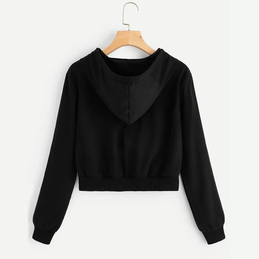 Zip Up Hoodies for Women Casual Solid Long Sleeve Zipper Pocket Shirt Hooded Sweatshirt Tops Hoodie Women plus Size