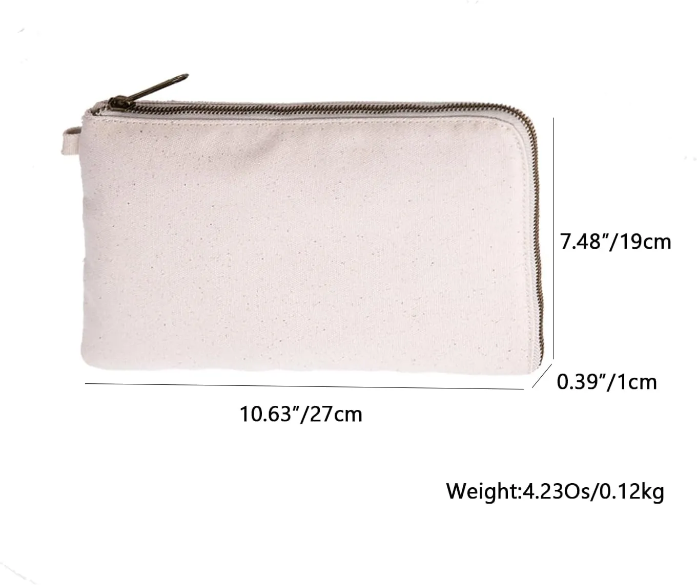 Zipper Pouch Storage Bag Simple and Stylish Women's Cosmetic and Travel Bag Cotton Canvas